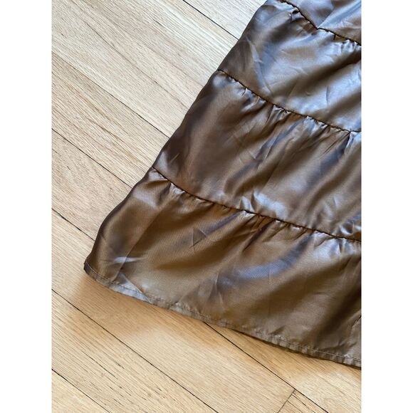 Vintage Y2k Star City Brown Midi Boho Skirt Gold Embellished Tiered Style size M - Picture 7 of 7